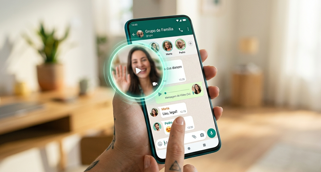 Como enviar vídeo mensagens nas conversad do whatsapp