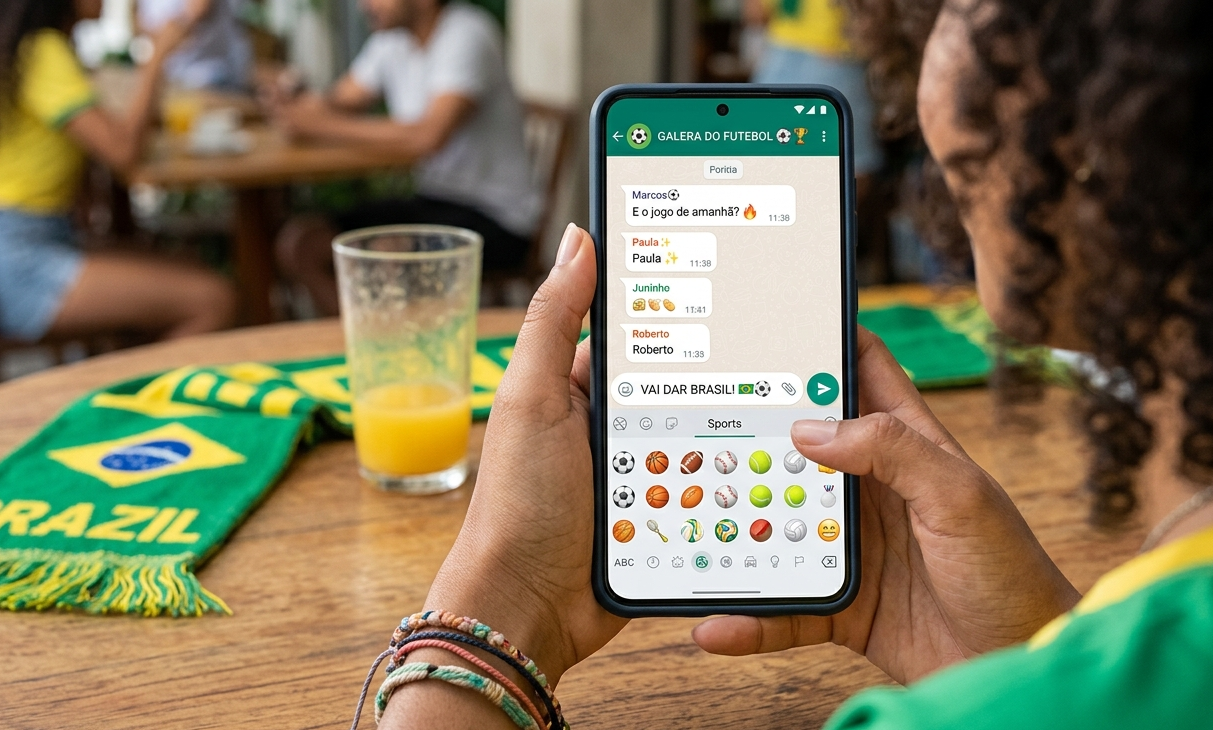 Como enviar o emoji da bloa trionda no whatsapp